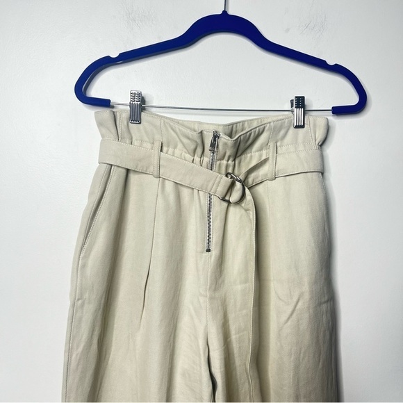 BA&SH ANDREA BELTED COTTON LINEN-BLEND TWILL STRAIGHT LEG PANTS - Picture 5 of 10